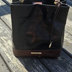 Brahmin Black and Brown Shoulder Bag